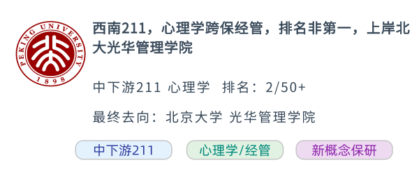  从普通211到北大光华，从心理学到管理学，一位奇女子的保研故事